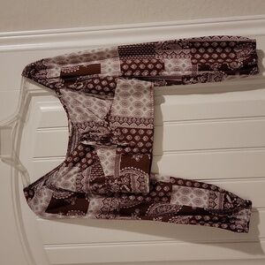 Pattern off the shoulder top